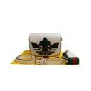 Gucci  X Adidas Textured Calfskin Web Mini Horsebit 1955 White Shoulder Bag 658574