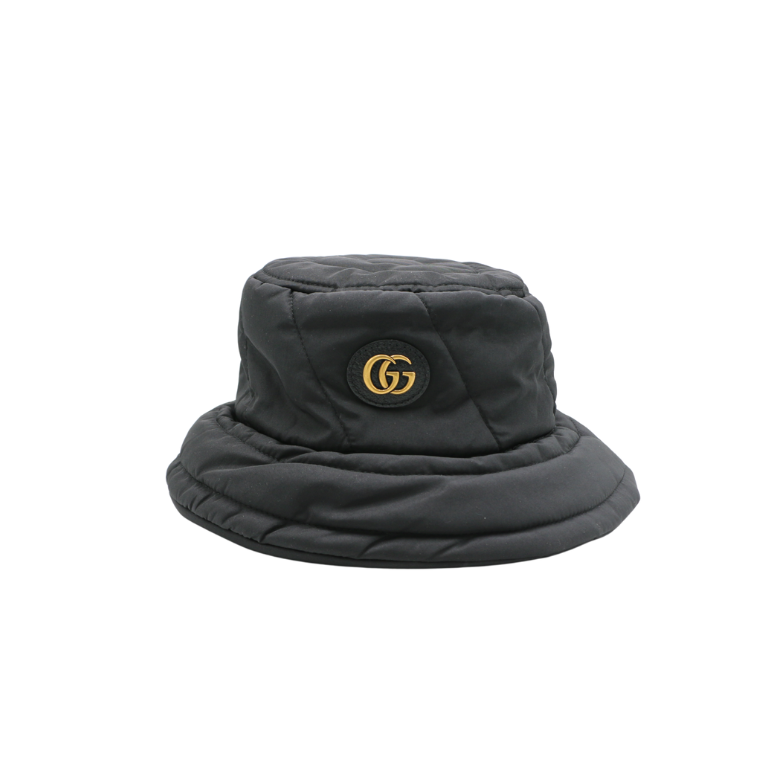 Gucci Double G Nylon Black Hat In Size L 757922