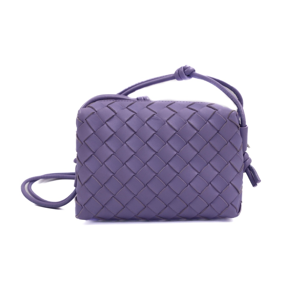 Bottega Veneta Nappa Intrecciato Mini Loop Camera Bag Purple