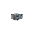 Gucci Leather Slim Black Belt with Double G Buckle Grey In Size 85 34 414516