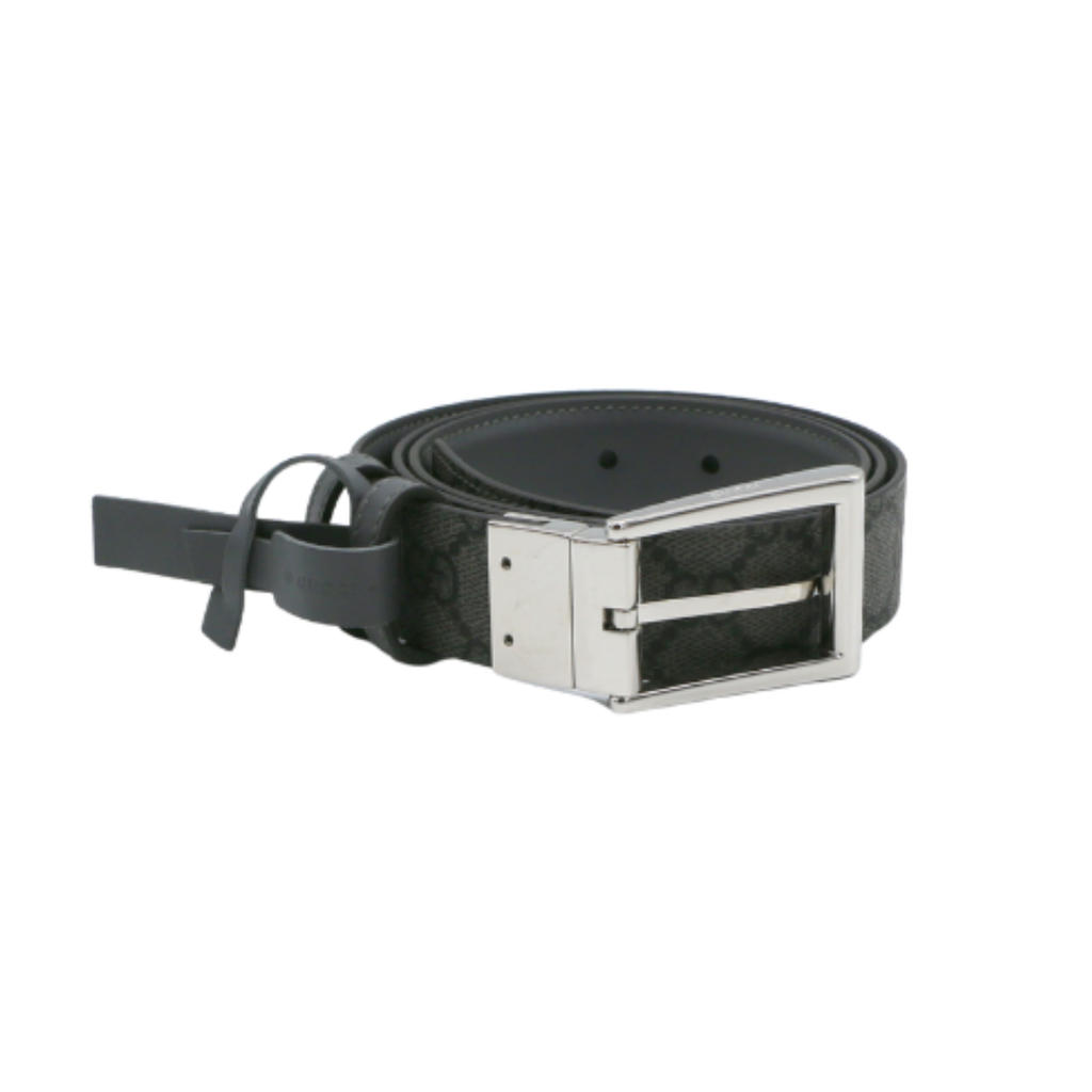 [Gucci-20991] Reversible bBelt With Rectangular Buckle In Size 90 36 771105