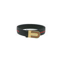 Gucci Brown Leather and Web Canvas Interlocking G In Size 85 34 715601