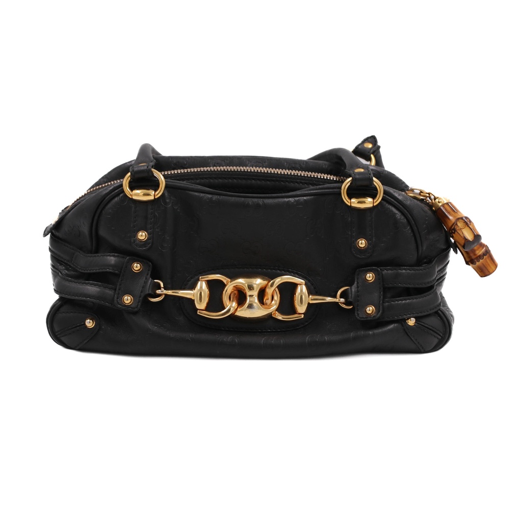 Gucci Guccissima Leather Wave Boston Bag 159399 Black