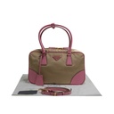 Prada Re-edition Camel 1978 Medium Re-nylon And Saffiano Leather Two-handle Bag