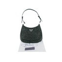 Prada Cleo Satin Bag With Appliqués Crystals Blac