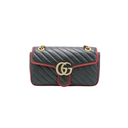 Gucci Vintage Effect Calfskin Matelasse Small GG Marmont Shoulder Bag 
