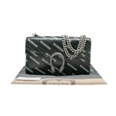 Gucci X BALENCIAGA Calfskin Logo Print Small Dionysus Shoulder Bag Black 400249