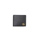 Gucci Calfskin Boar Effect GG Marmont Bi-Fold Wallet Black 428726