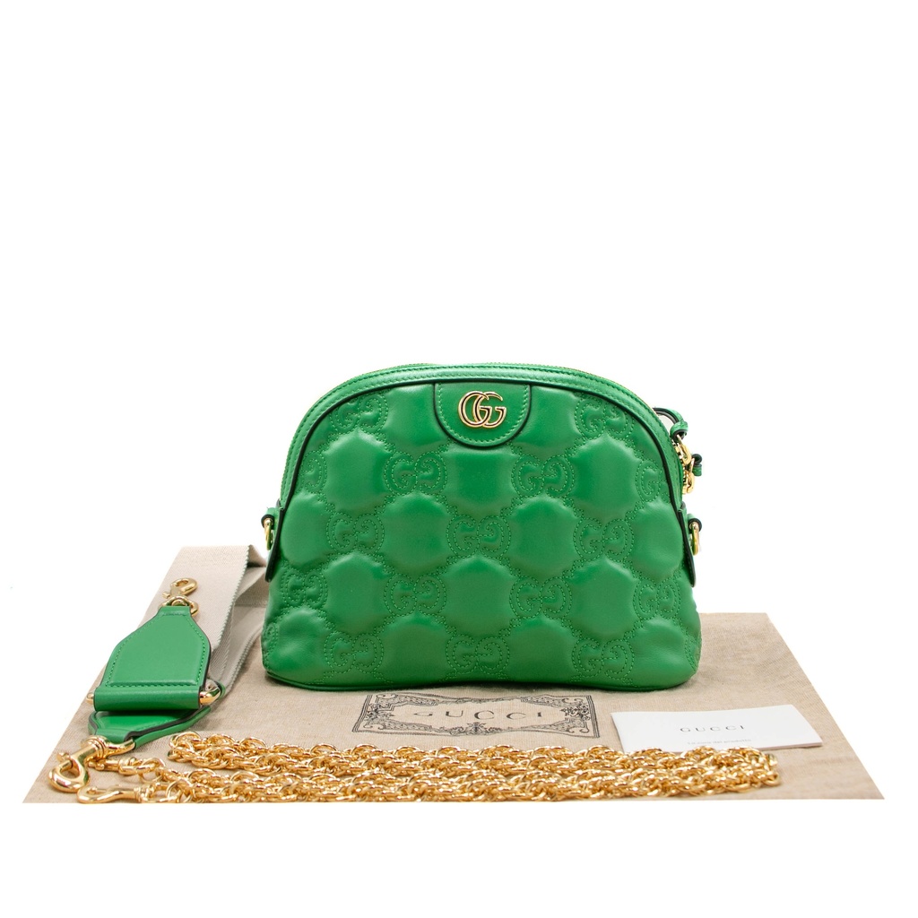 Gucci GG Matelasse Leather Shoulder Bag Green 702229