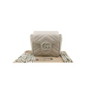 Gucci GG Marmont Belt Bag In White Leather 739599