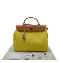 Hermes Herbag Zip Leather and Toile 31 Yellow