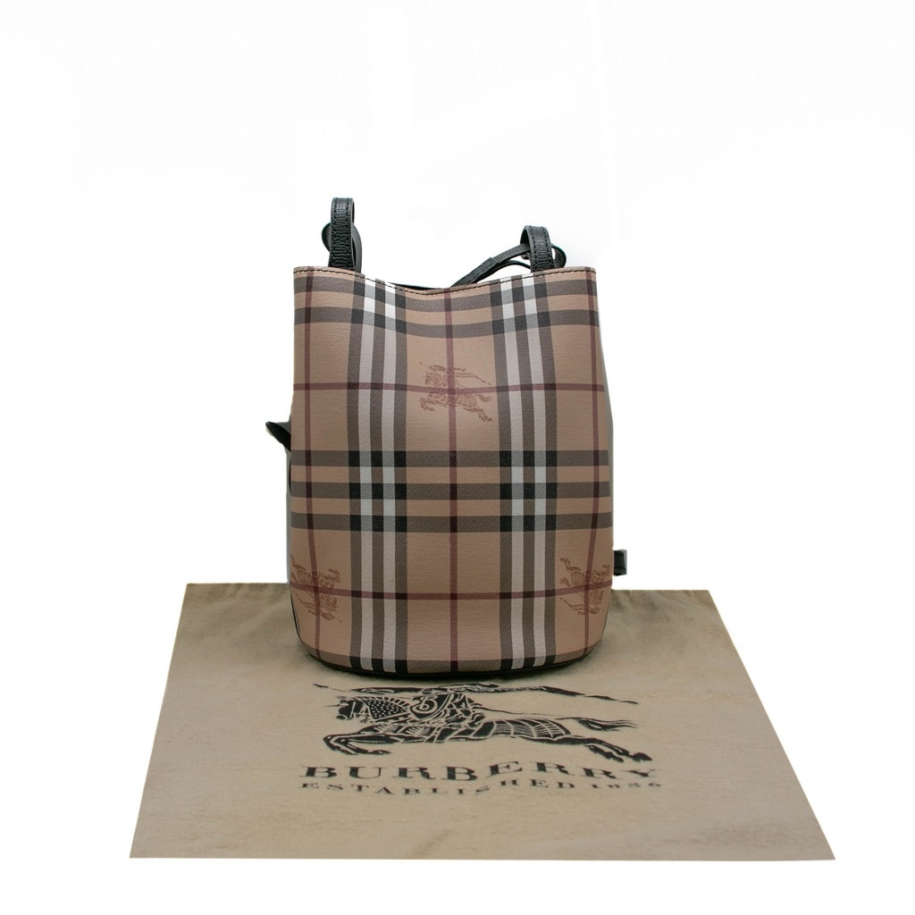 Burberry Small Haymarket Check Lorne Bucket Bag