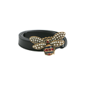 Gucci Bee Black Leather Belt 476452 In Size 80 32