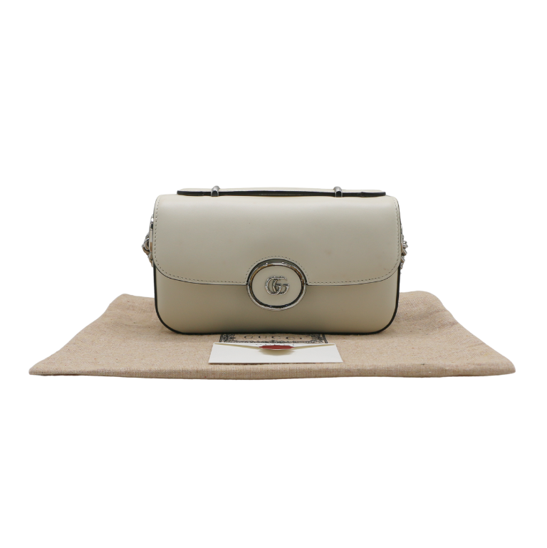 Gucci Petit GG Leather 2 Way Shoulder Bag Ivory 739722