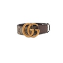 Gucci GG Supreme Thin Belt With Gold Buckle 625839 In Size 80 32