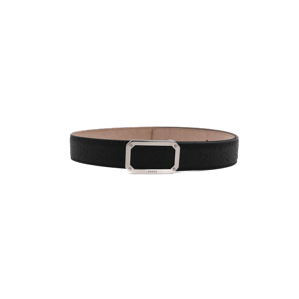 [Gucci-21467] Gucci GG Supreme Belt with G Buckle Black 403941 95 38