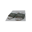 Christian Dior Dway Heeled Slide Cotton and White Multicolor Toile de Jouy Papillon Motit Size 37