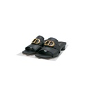 Christian Dior 30 Montaigne Heeled Slide Black Calfskin Size 38 1/2