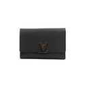 Louis Vuitton Black & Pink Taurillon Leather Capucines Compact Wallet