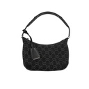 Gucci Horsebit Black/Grey GG Denim Slim Small Hobo Shoulder Bag 774719