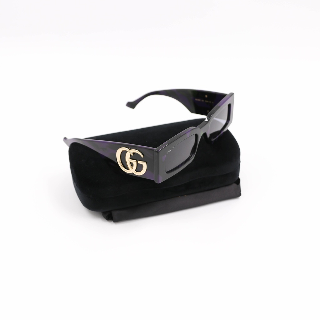 Gucci Rectangular Frame Sunglasses Black and Blue GG1425S