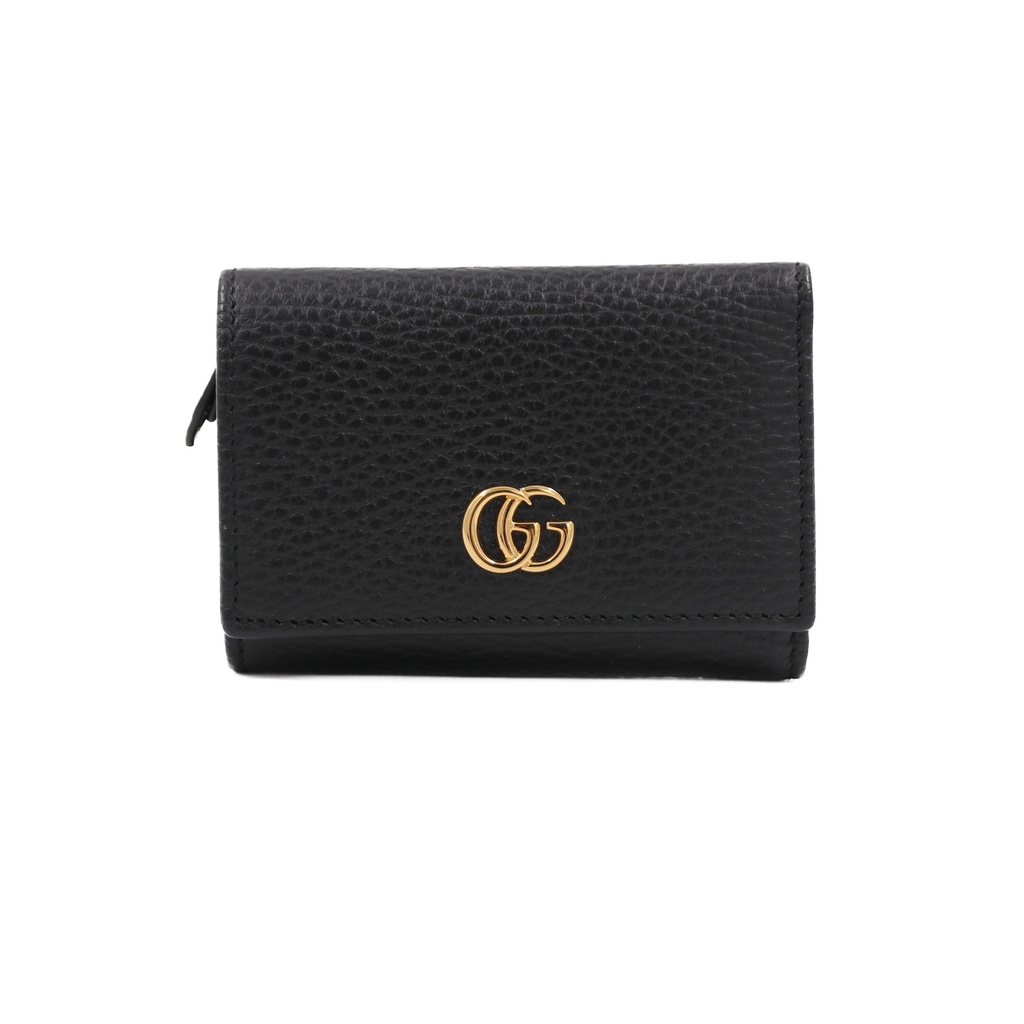 Gucci GG Marmont 644407 Leather Compact Wallet Black