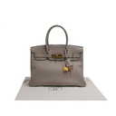 Hermes Birkin 30 Etain Clemence Leather 2018 