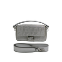 Fendi Crystal Vitello Laminato FF Baguette Crystal Argento