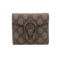 Gucci  Dionysus GG Supreme Canvas Card Case Wallet Beige 627073