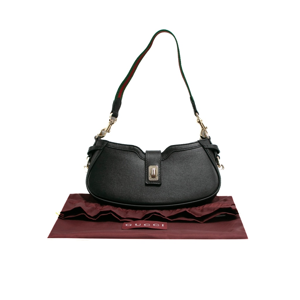 [Gucci-22509] Gucci Moon Side Mini Leather Shoulder Bag Black 786015