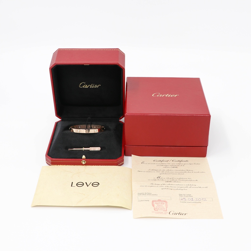 Cartier Love Bracelet Half Diamond (4PD) 750PG 16 QA9340 Old Opening/Closing