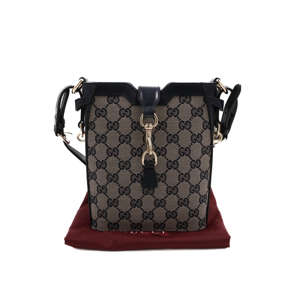 Gucci GG Shadow Mini Bucket Shoulder Bag Canvas Grey 782919