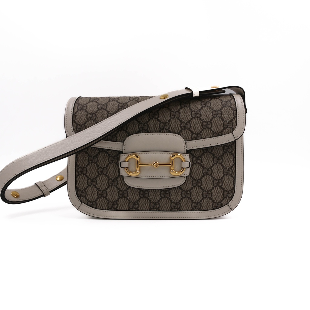 Gucci GG Supreme Horsebit 1955 PVC & Leather Shoulder Bag 602204