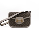 Gucci GG Supreme Horsebit 1955 PVC & Leather Shoulder Bag 602204