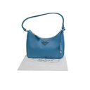 Prada Saffiano Lux Mini Re-Edition Shoulder Bag Blue