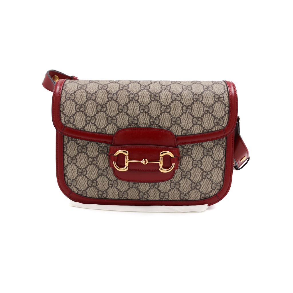 Gucci GG Supreme Horsebit 1955 PVC & Leather Shoulder Bag 602204