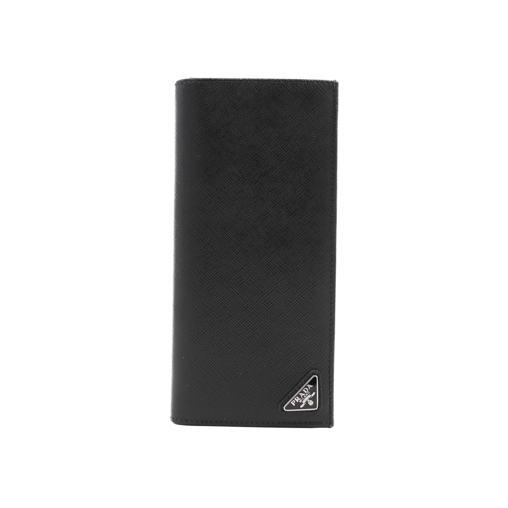 Prada Saffiano Long Folded Wallet Black