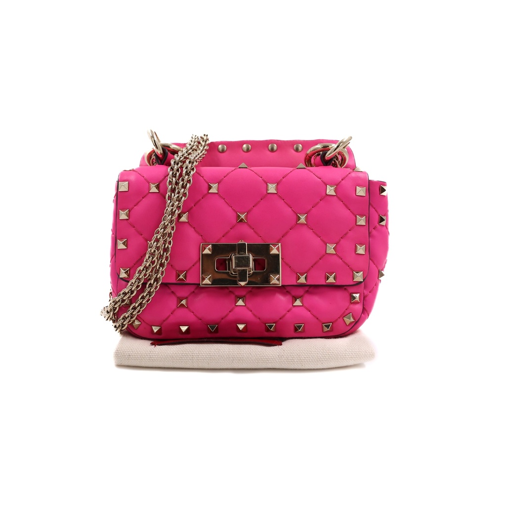 Valentino Pink Leather Micro Rockstud Spike Crossbody Bag
