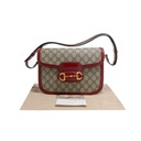 Gucci GG Supreme Horsebit 1955 PVC & Leather Shoulder Bag 602204