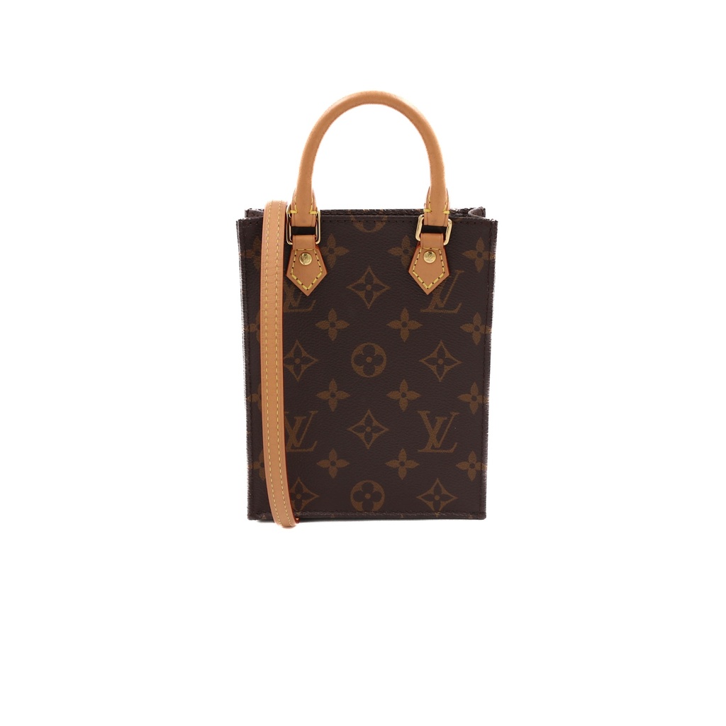 [Louis-Vuitton-23013] Louis Vuitton Monogram Petit Sac Plat Toile 