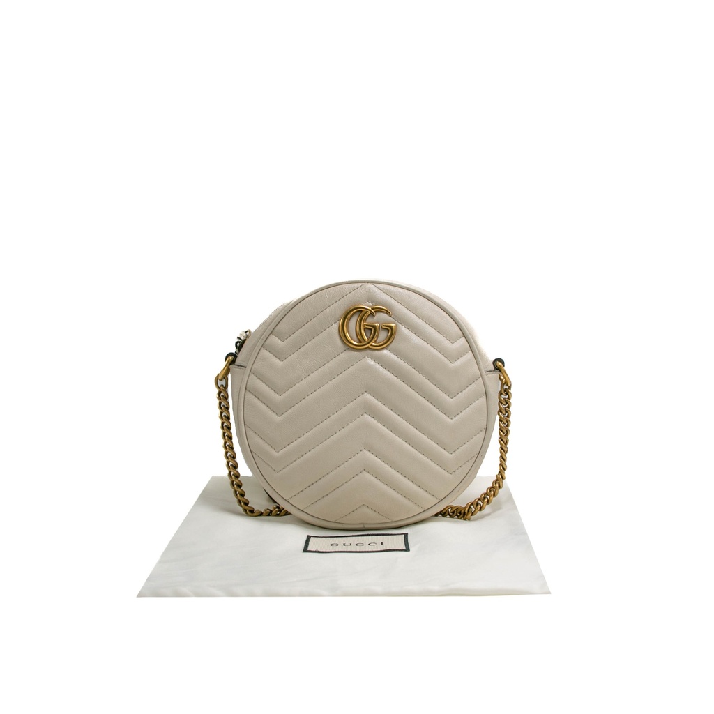 Gucci Mini Marmont Matelasse Round Shoulder Bag