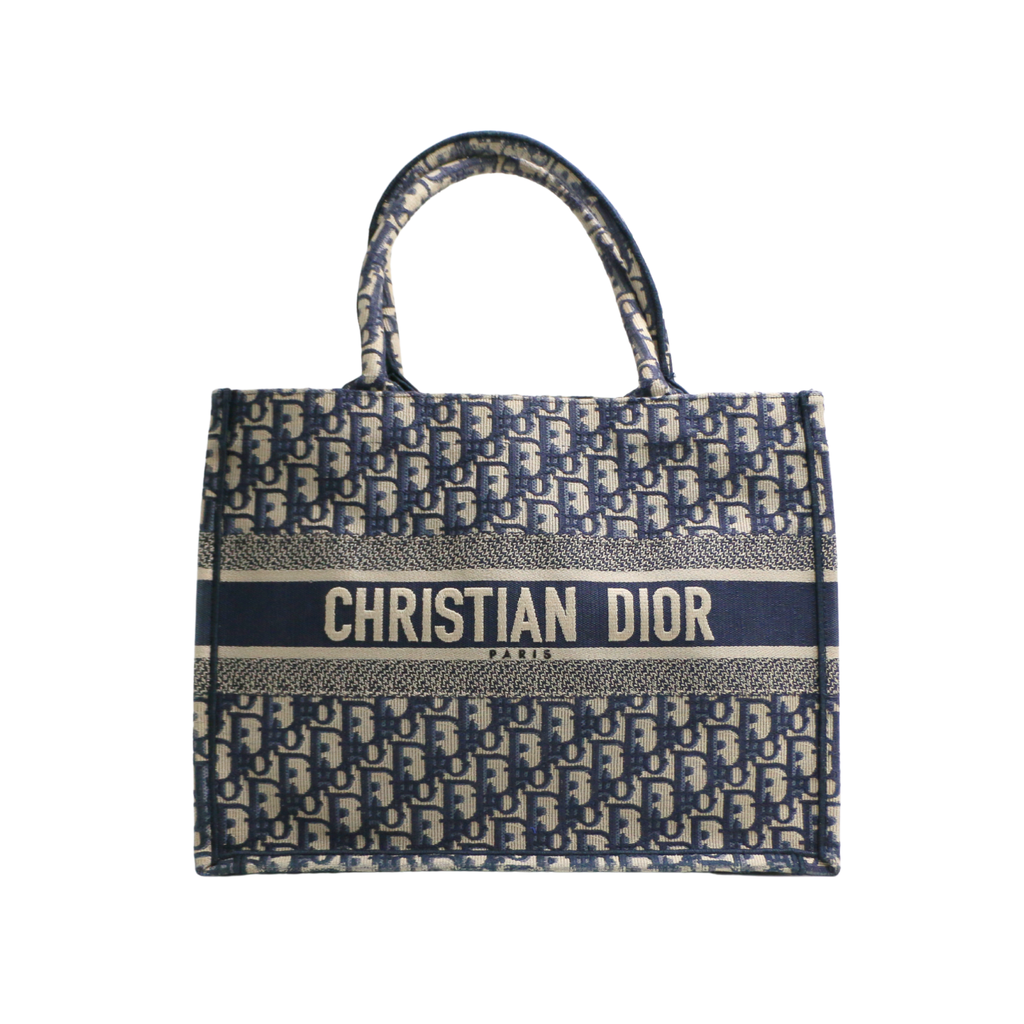 Christian Dior Oblique Medium Book Tote Blue Multicolor