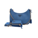 Prada Enameled Metal Triangle Re-Edition Blue 2005