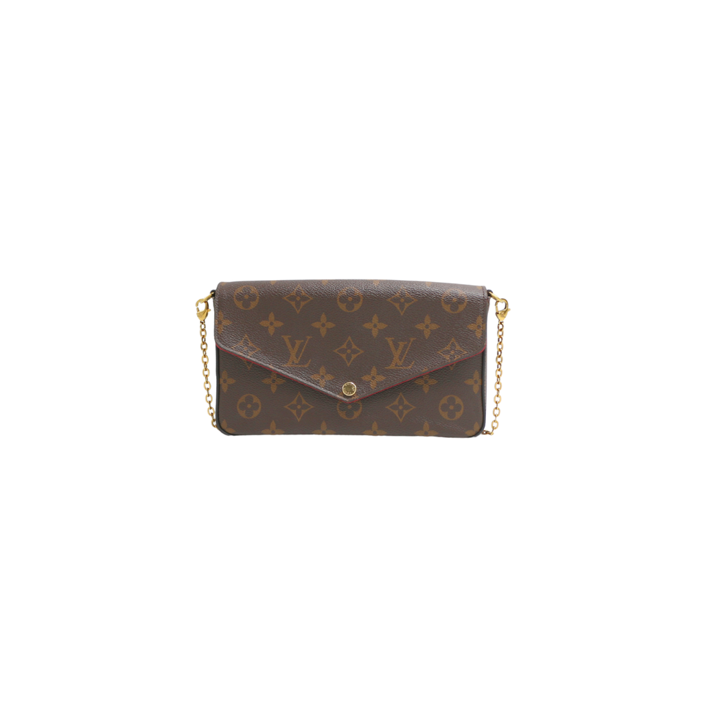 Louis Vuitton Monogram Pochette Felicie Chain Wallet Fuchsia