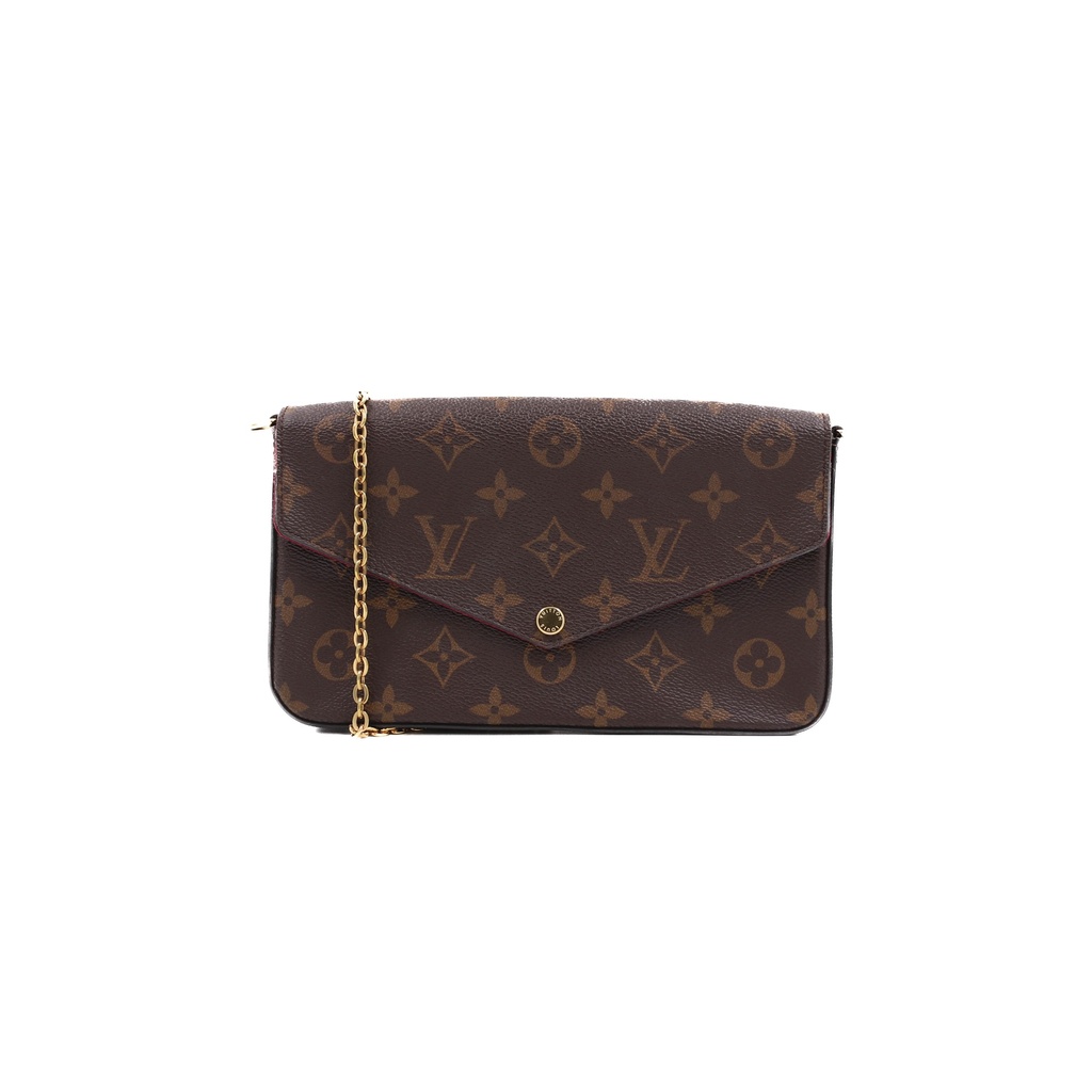 Louis Vuitton Monogram Pochette Felicie Chain Wallet Fuchsia