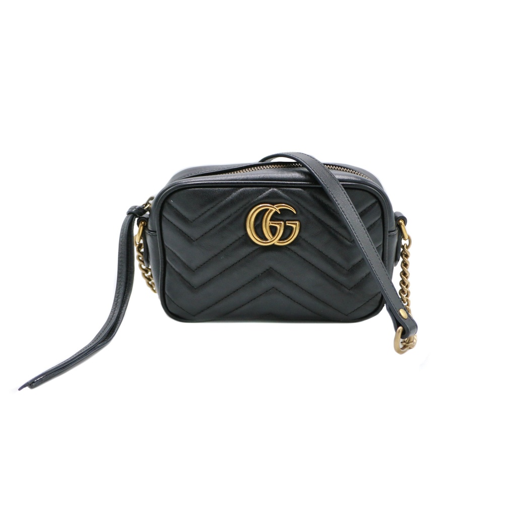 [Gucci-23225] Gucci GG Marmont Mini Camera Bag Black 448065