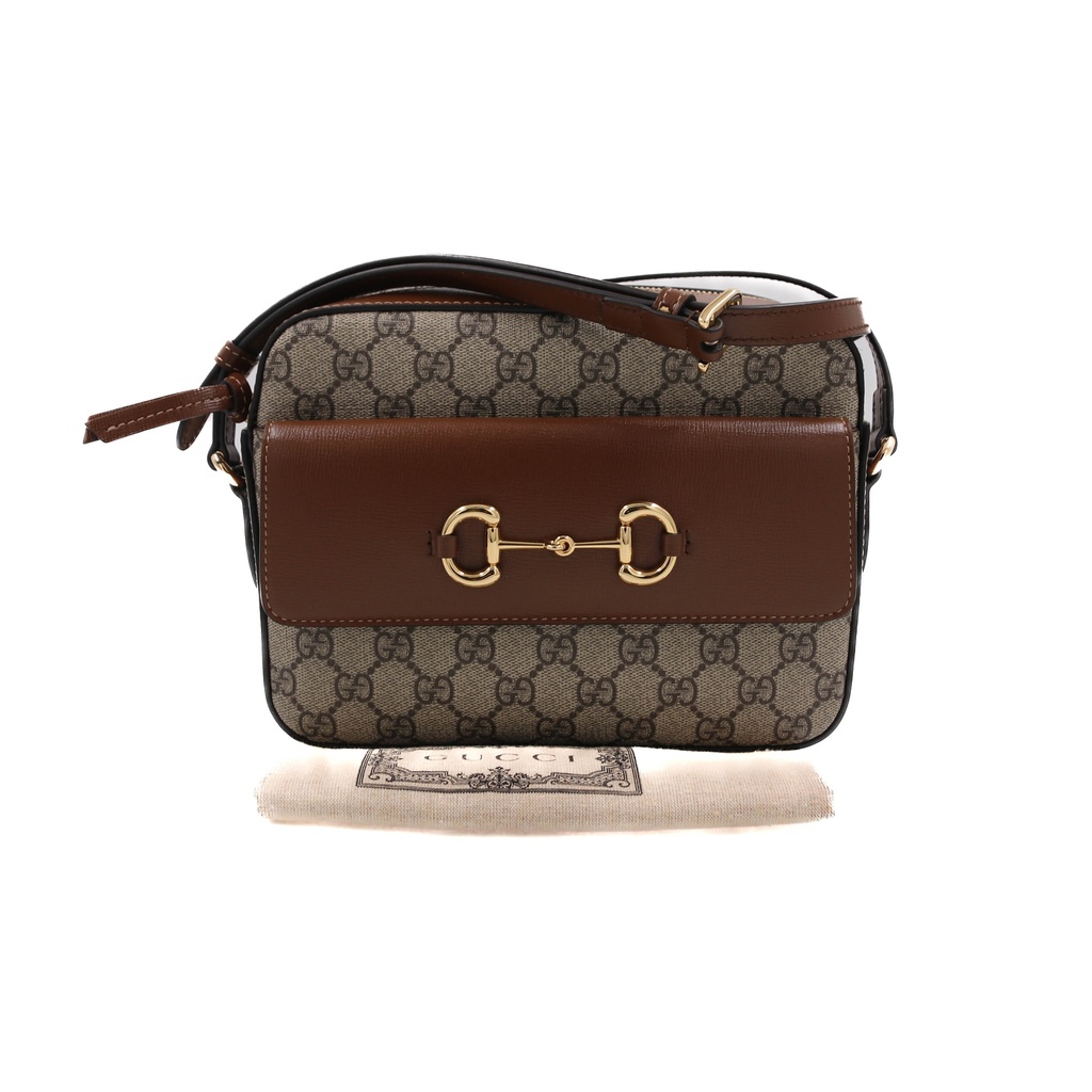 Gucci GG Supreme Horsebit Shoulder bag Brown 645454