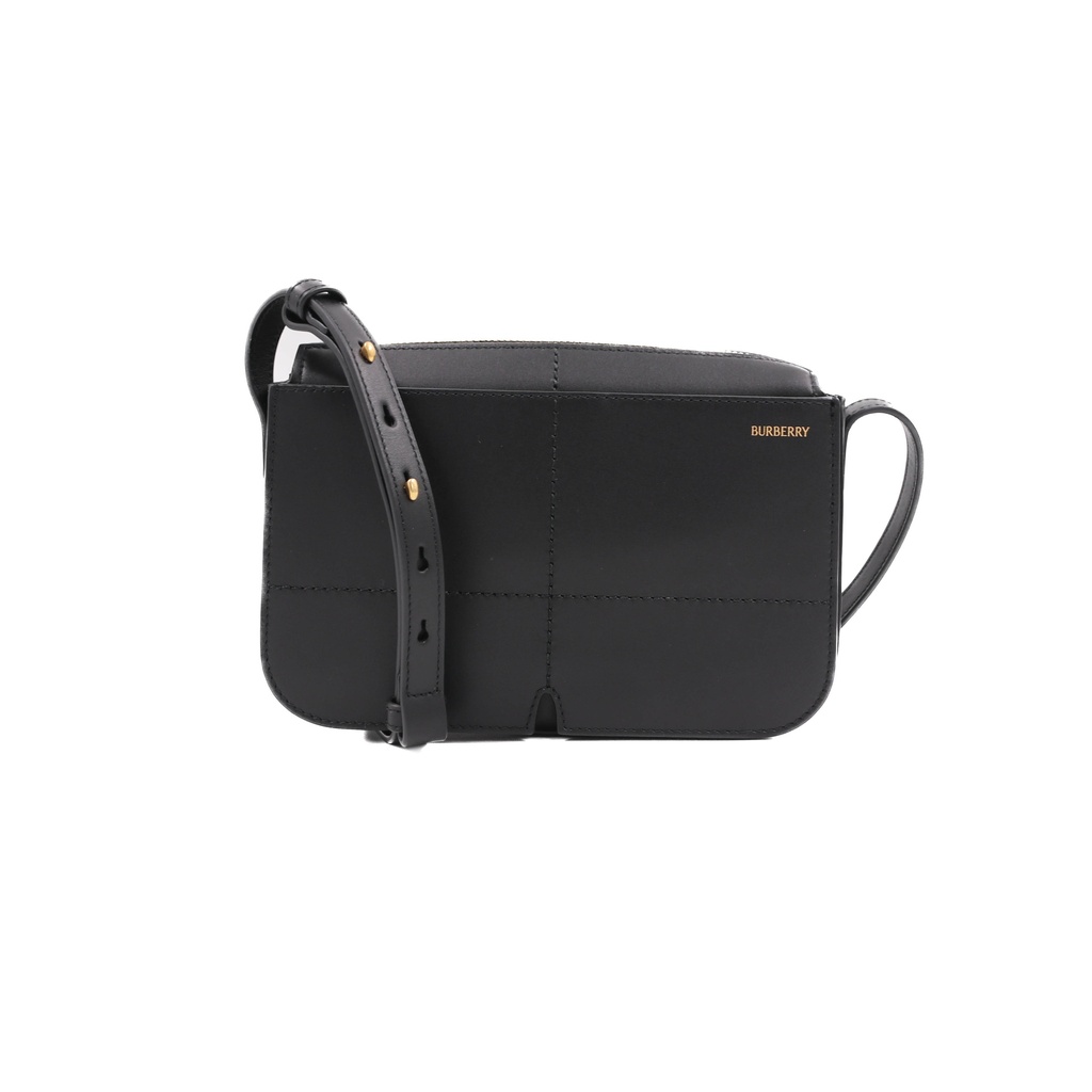 [Burberry-23253] Burberry Leather Snip Crossbody Black