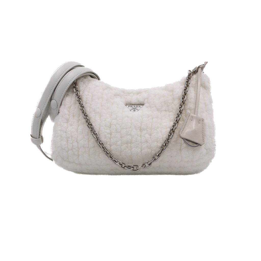 Prada Re-Edition 2000 Wool And Cashmere Mini-Bag White