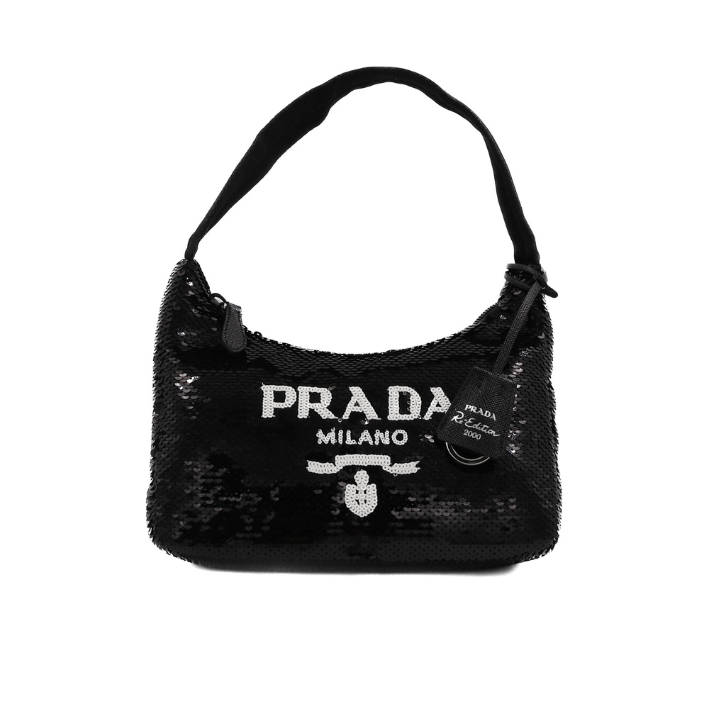 [Prada-23259] Prada Re-Edition 2005 Tessuto Shoulder Bag Sequin Polka Dots